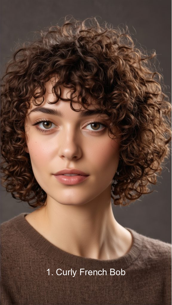 1. Curly French Bob