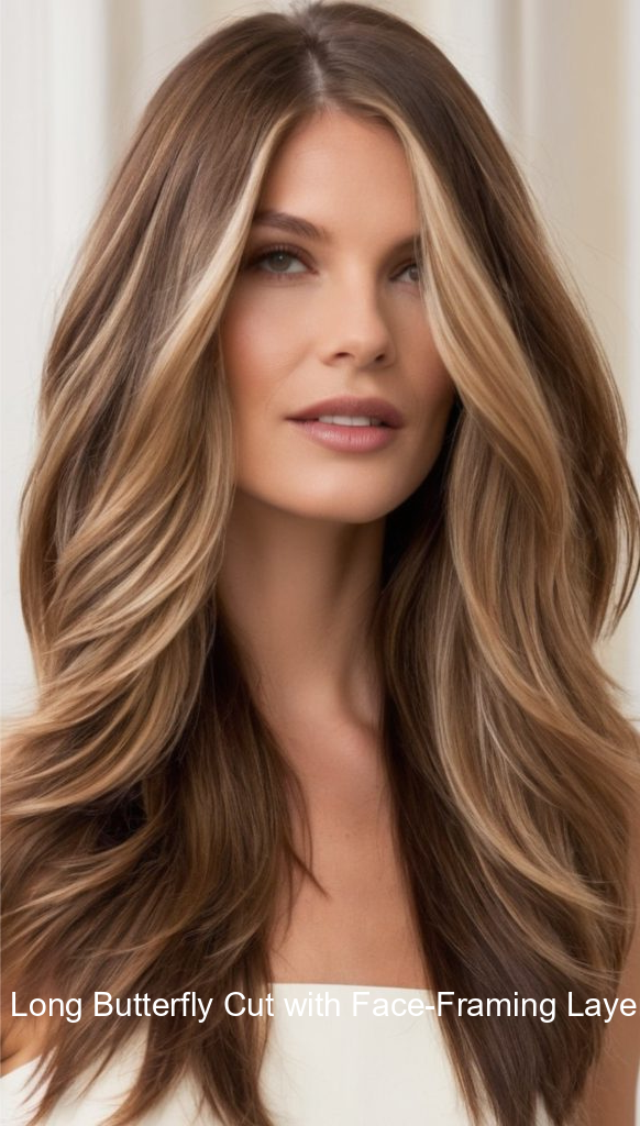 1. Long Butterfly Cut with Face-Framing Layers