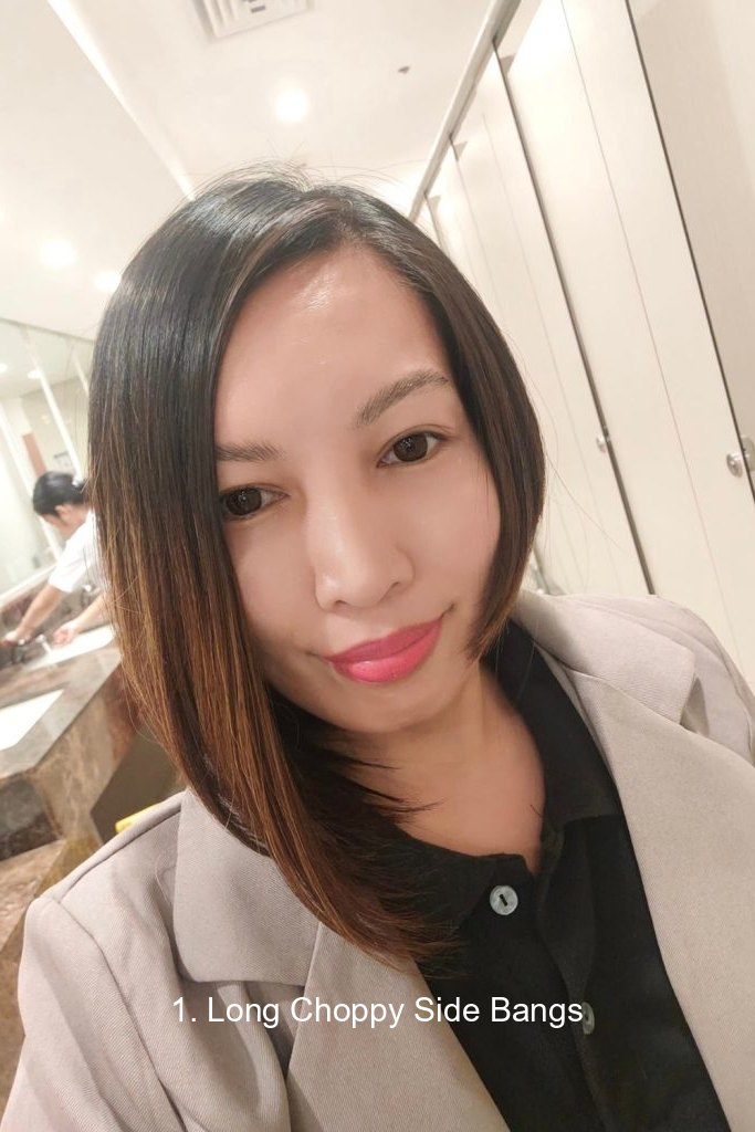 1. Long Choppy Side Bangs