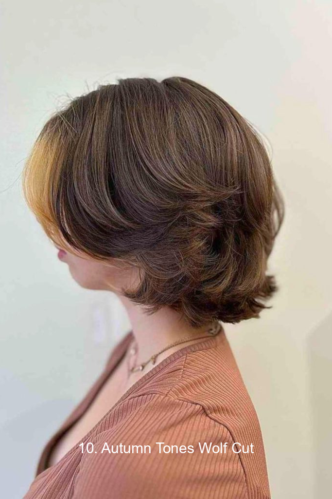 10. Autumn Tones Wolf Cut