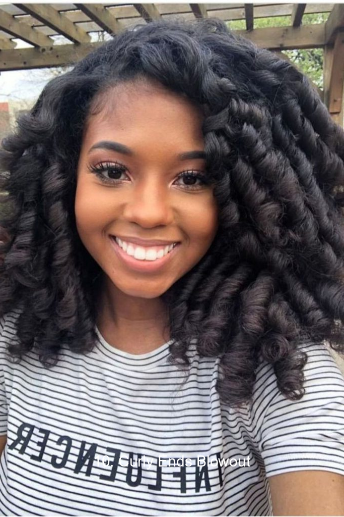 10. Curly Ends Blowout