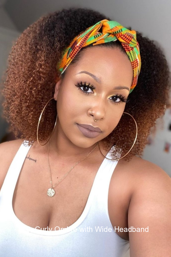 10. Curly Ombre with Wide Headband