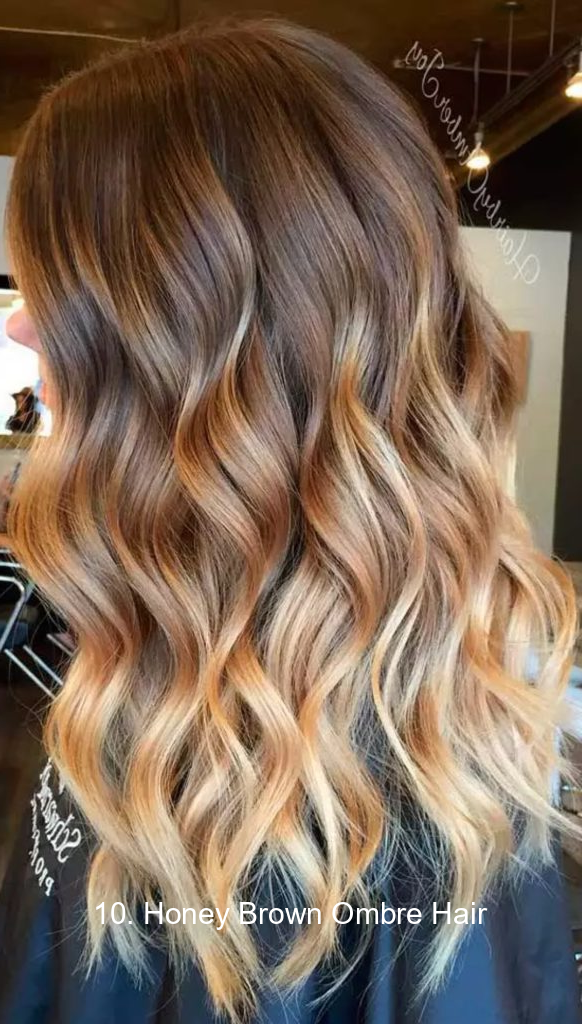 10. Honey Brown Ombre Hair