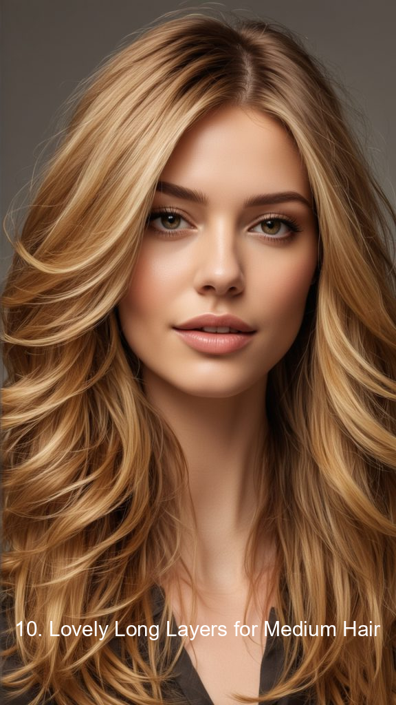 10. Lovely Long Layers for Medium Hair