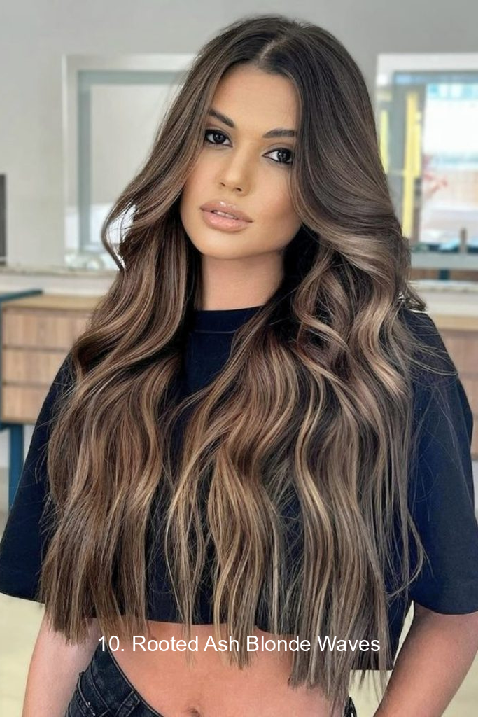 10. Rooted Ash Blonde Waves