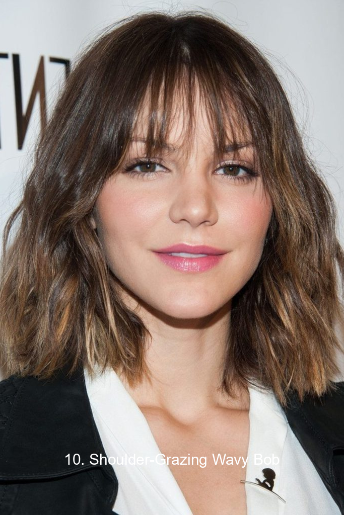 10. Shoulder-Grazing Wavy Bob