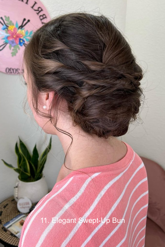 11. Elegant Swept-Up Bun