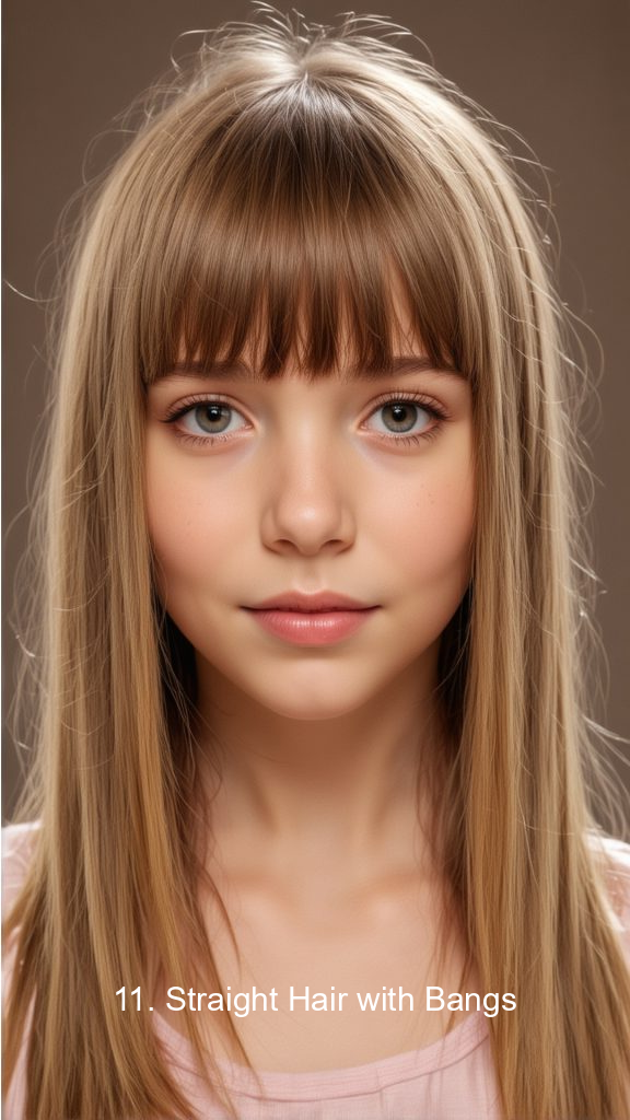 11. Straight Hair with Bangs