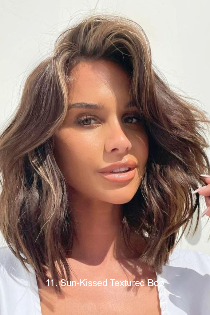 11. Sun-Kissed Textured Bob