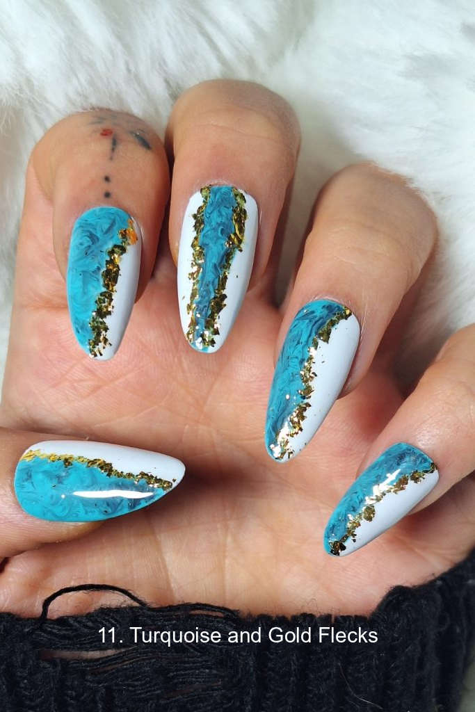 11. Turquoise and Gold Flecks