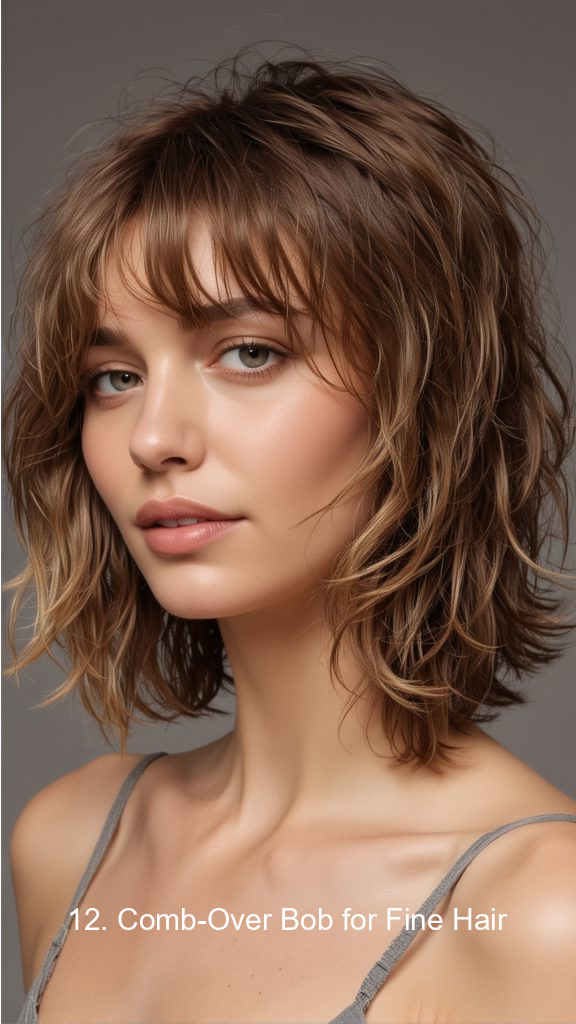 12. Comb-Over Bob for Fine Hair