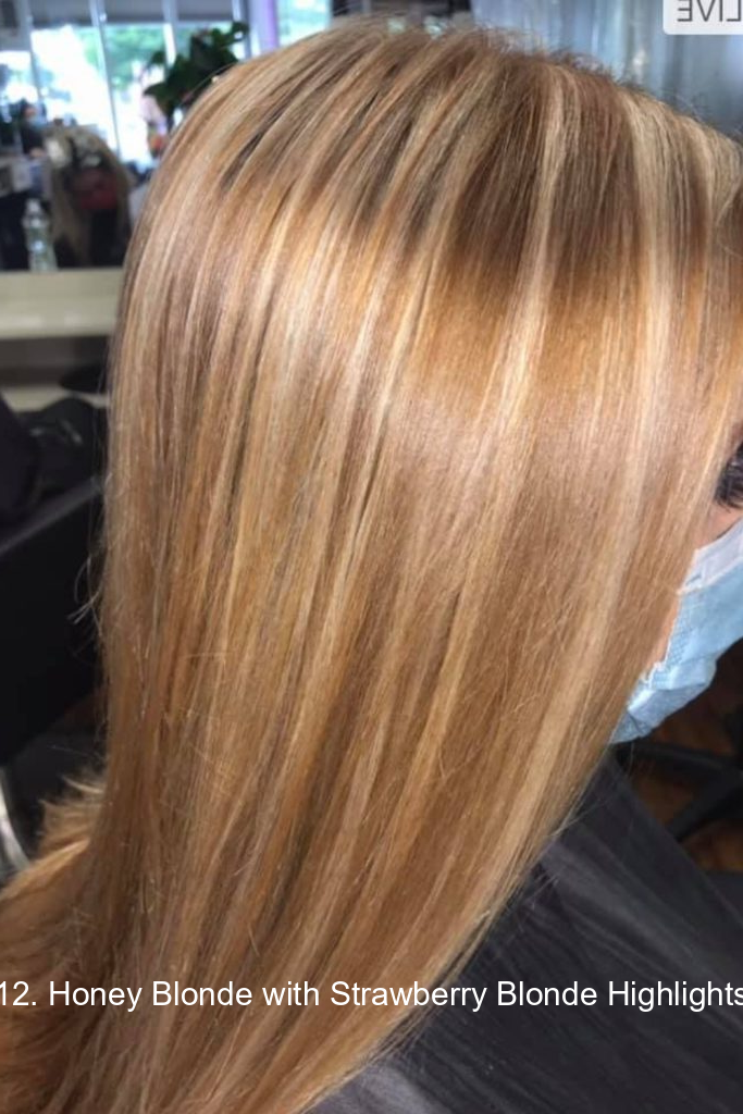 12. Honey Blonde with Strawberry Blonde Highlights