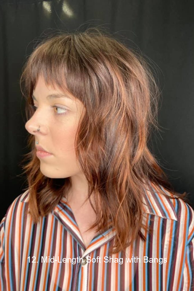 12. Mid-Length Soft Shag with Bangs