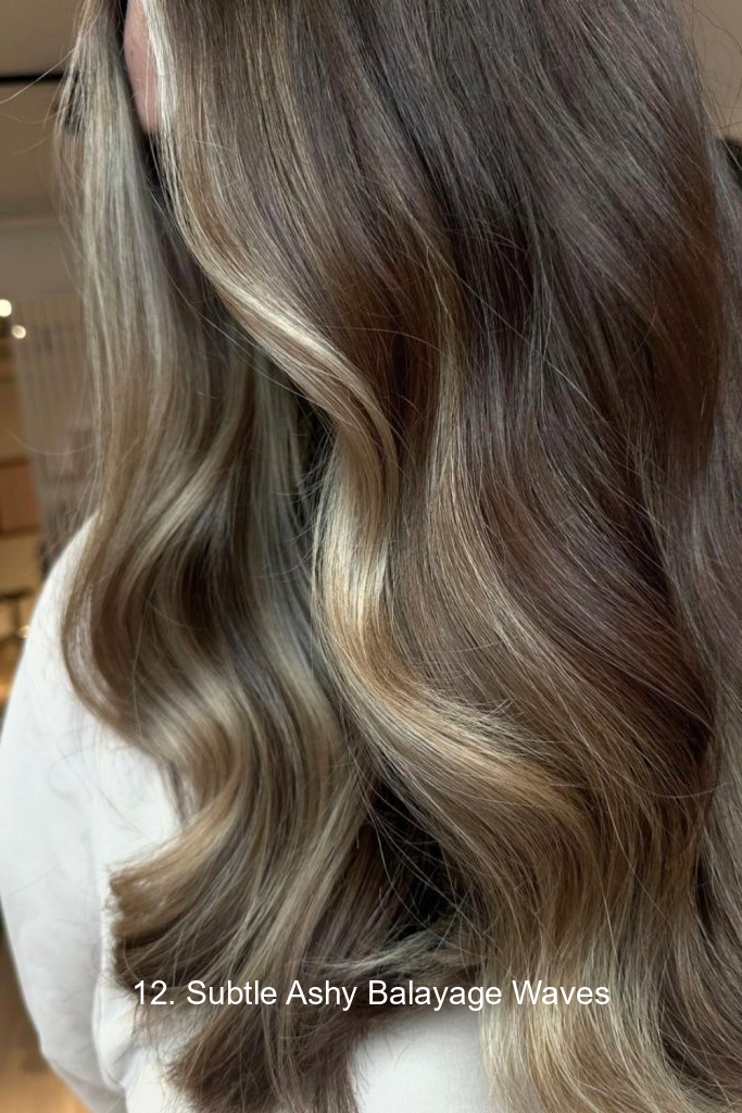 12. Subtle Ashy Balayage Waves