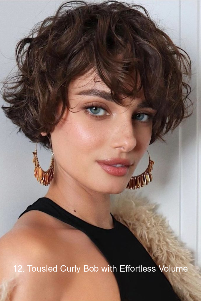 12. Tousled Curly Bob with Effortless Volume