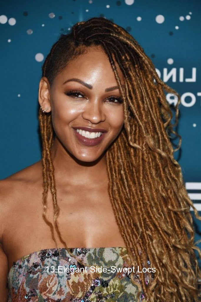 13.Elegant Side-Swept Locs