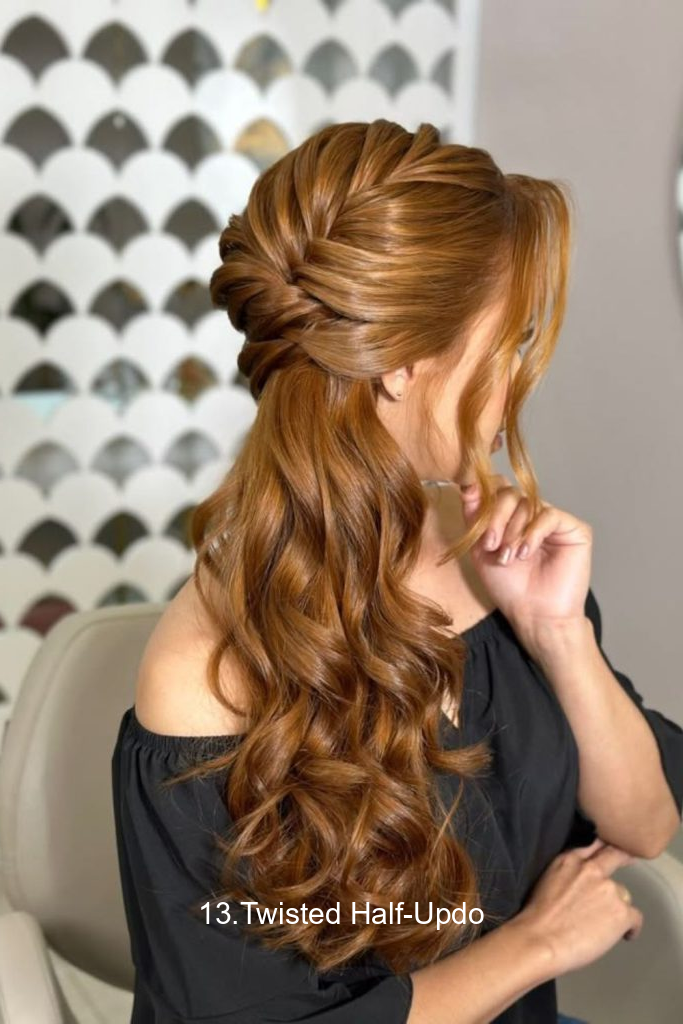 13.Twisted Half-Updo