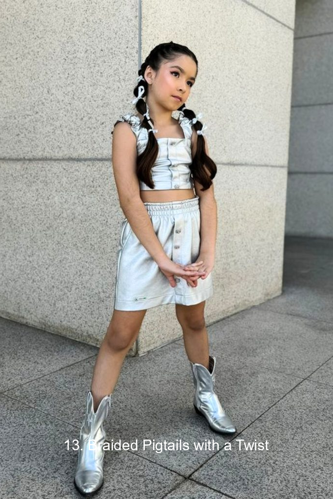 13. Braided Pigtails with a Twist