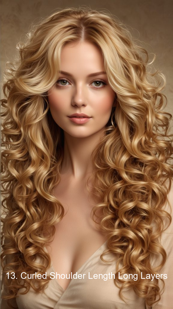 13. Curled Shoulder Length Long Layers