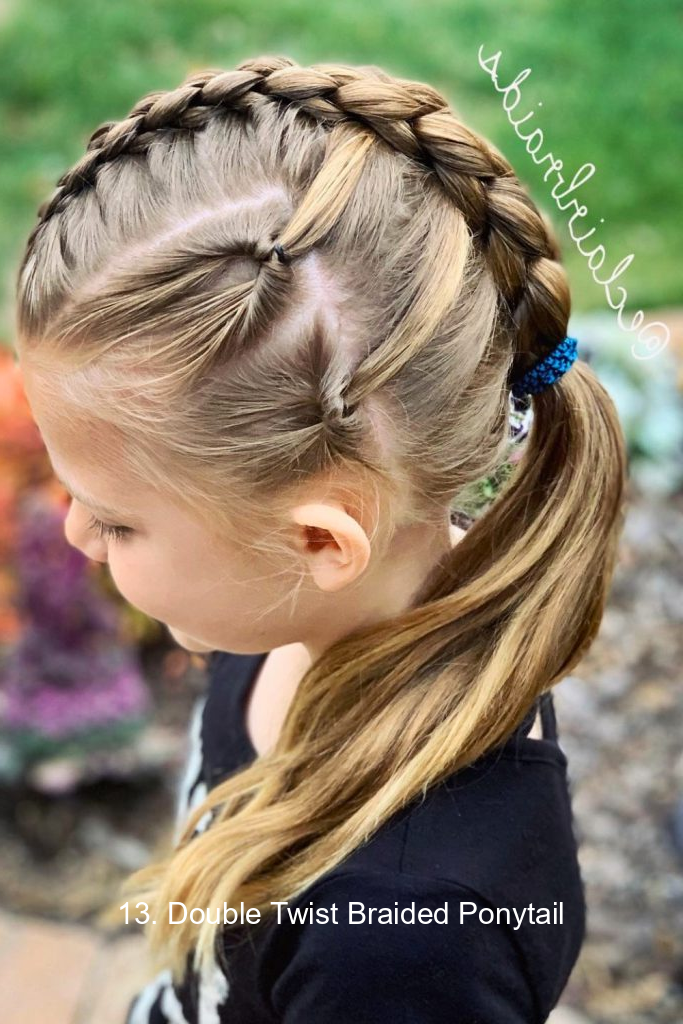 13. Double Twist Braided Ponytail