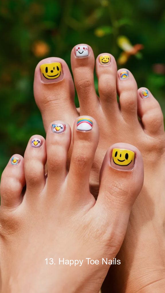 13. Happy Toe Nails