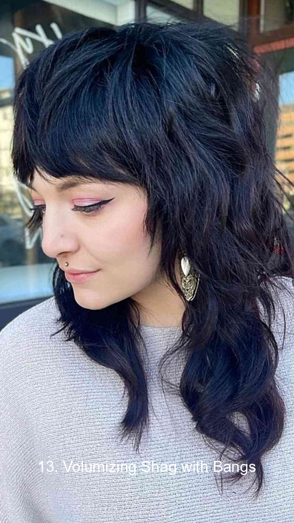 13. Volumizing Shag with Bangs