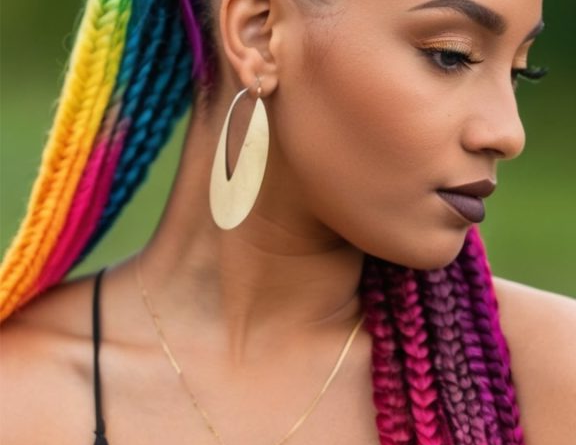 14. Cornrows with Color Extensions