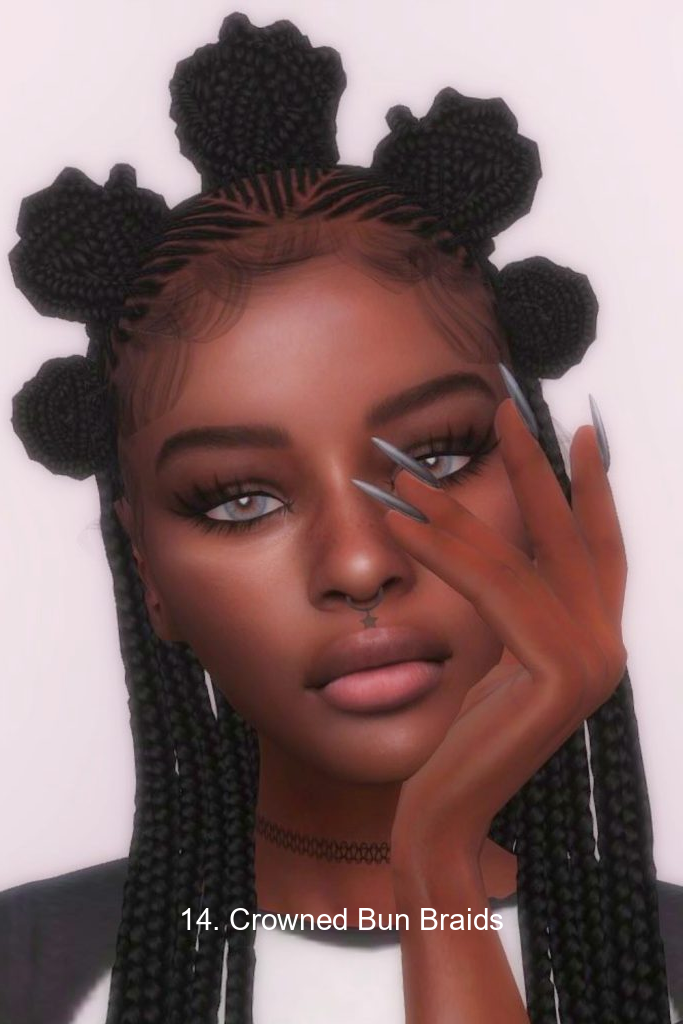 14. Crowned Bun Braids
