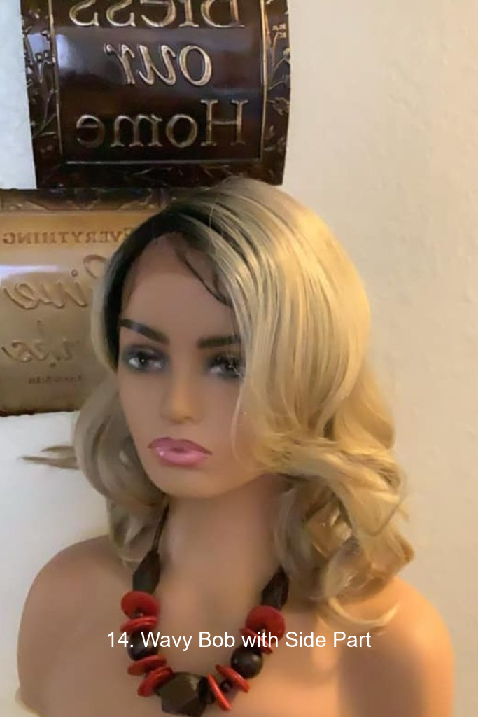 14. Wavy Bob with Side Part