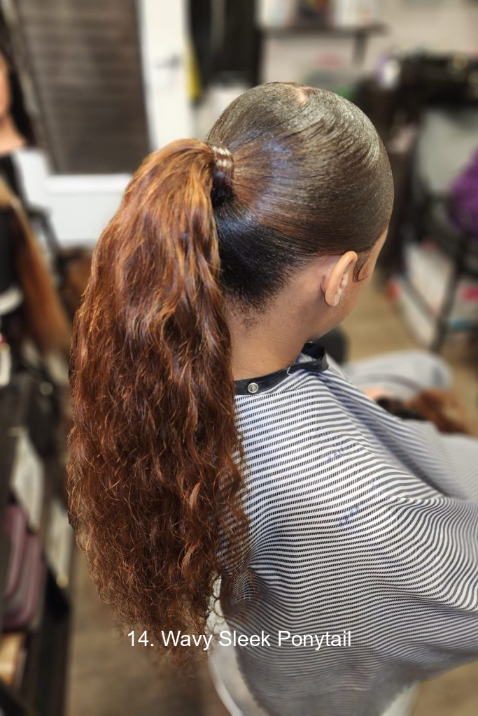 14. Wavy Sleek Ponytail