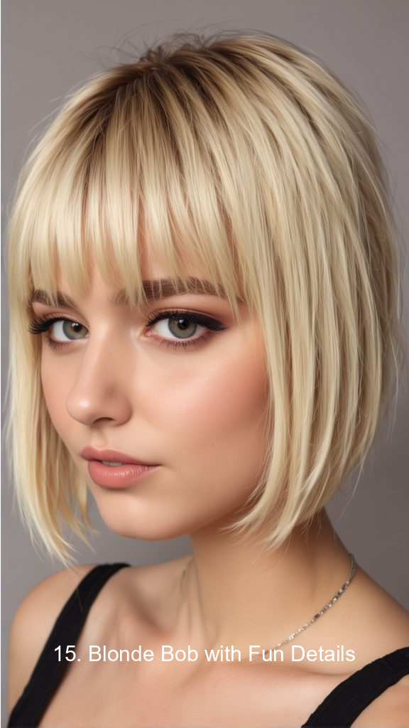 15. Blonde Bob with Fun Details