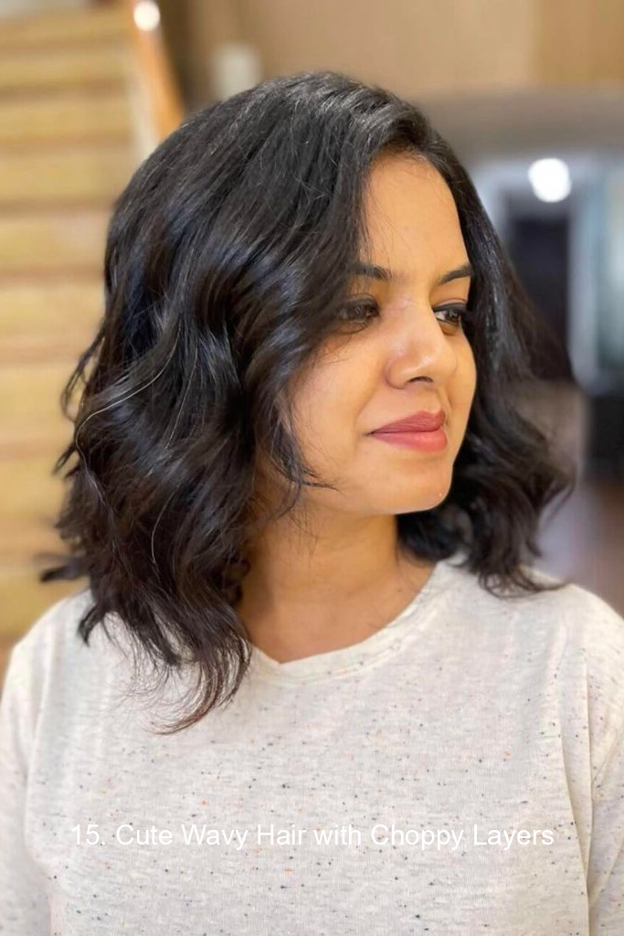 15. Cute Wavy Hair with Choppy Layers
