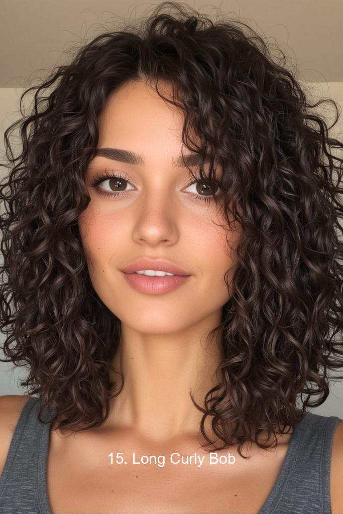 15. Long Curly Bob