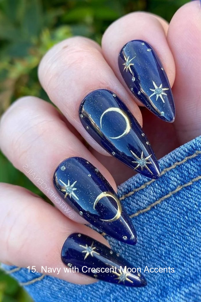 15. Navy with Crescent Moon Accents