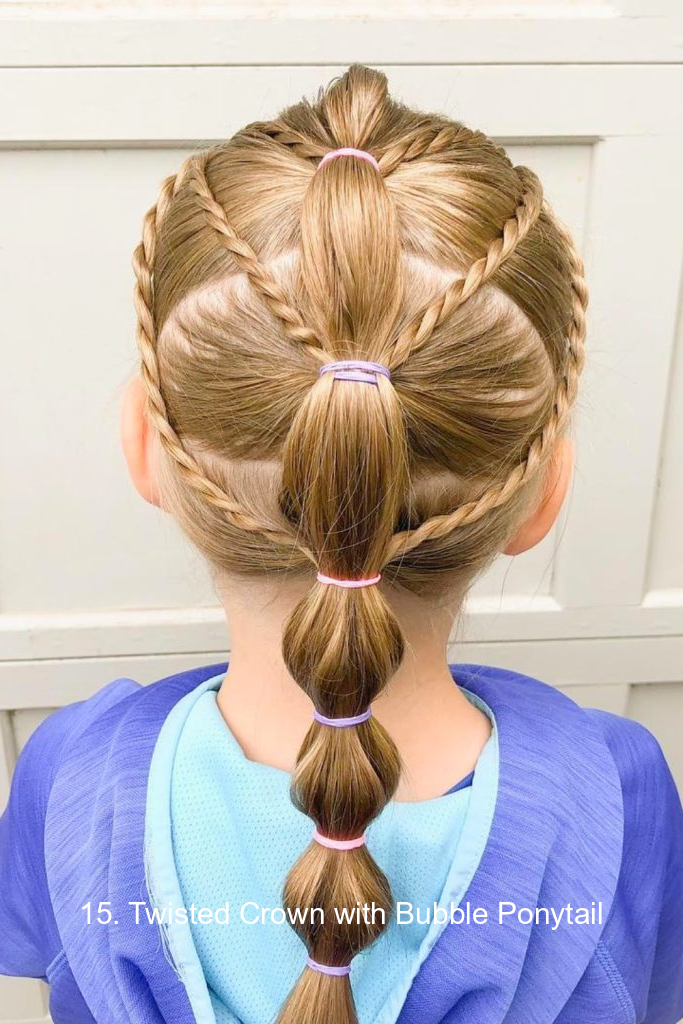 15. Twisted Crown with Bubble Ponytail