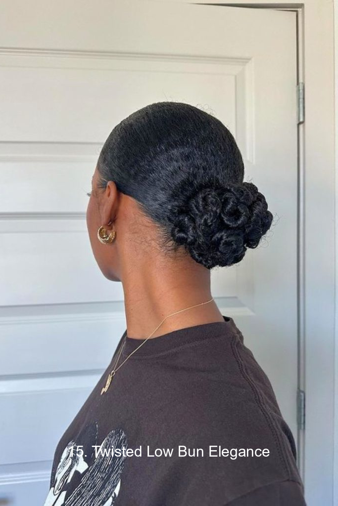 15. Twisted Low Bun Elegance