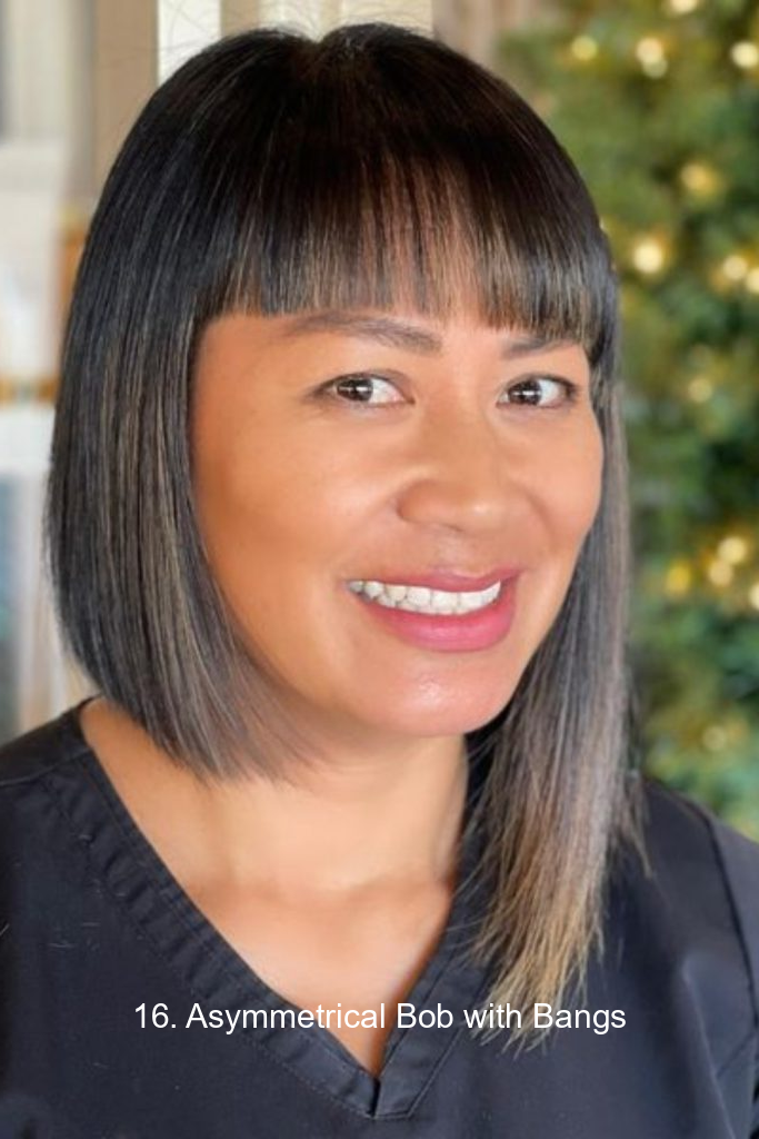 16. Asymmetrical Bob with Bangs