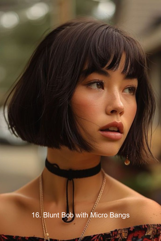 16. Blunt Bob with Micro Bangs