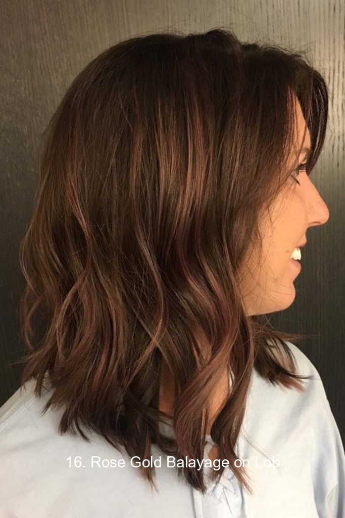 16. Rose Gold Balayage on Lob