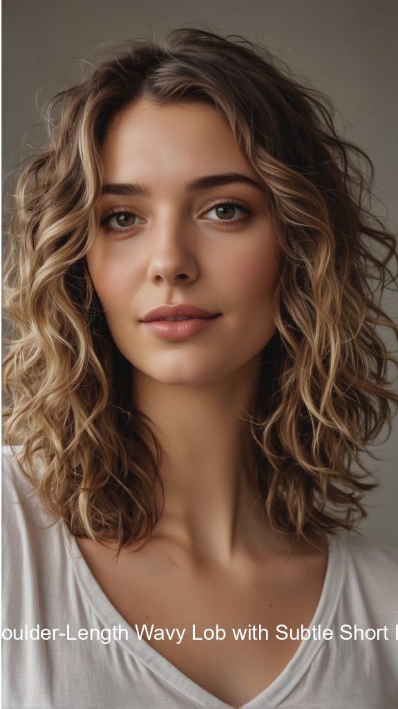 16. Shoulder-Length Wavy Lob with Subtle Short Layers
