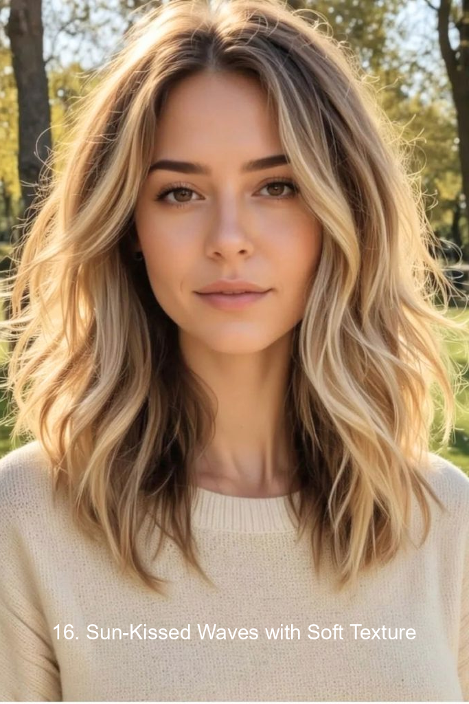 16. Sun-Kissed Waves with Soft Texture