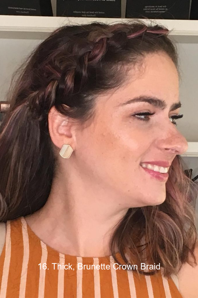 16. Thick, Brunette Crown Braid