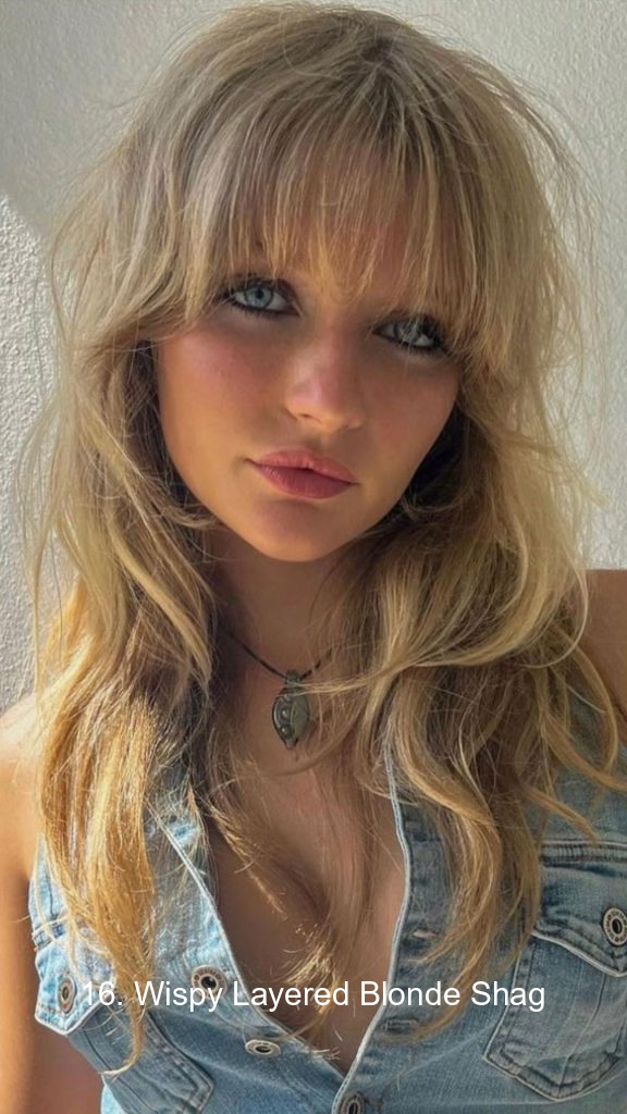 16. Wispy Layered Blonde Shag