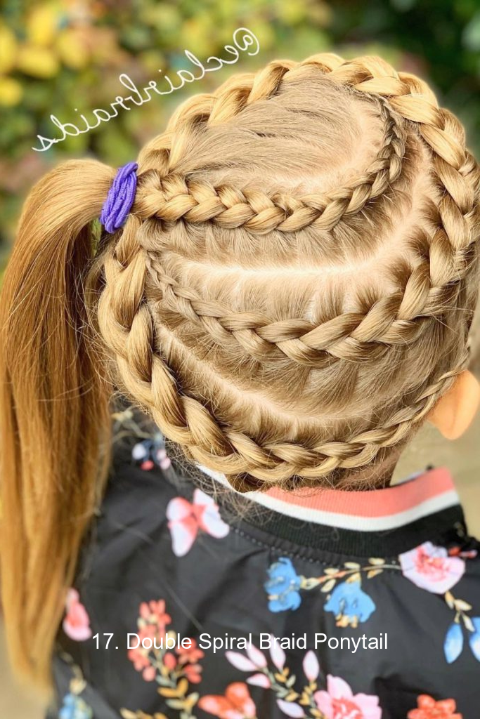17. Double Spiral Braid Ponytail