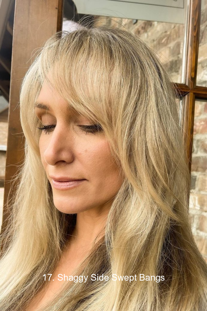 17. Shaggy Side Swept Bangs