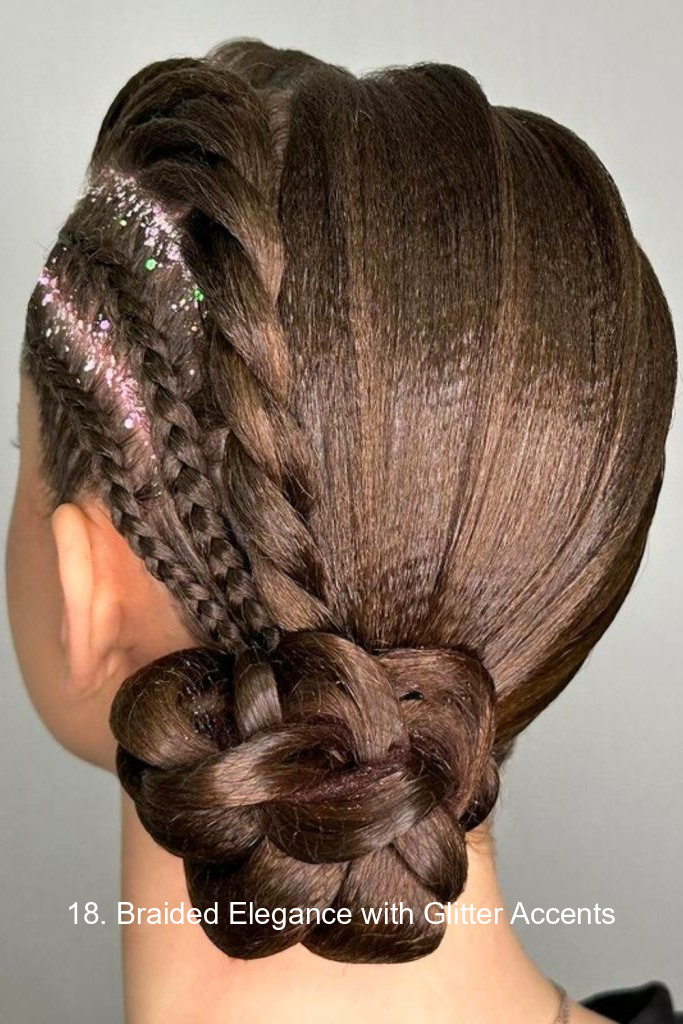 18. Braided Elegance with Glitter Accents