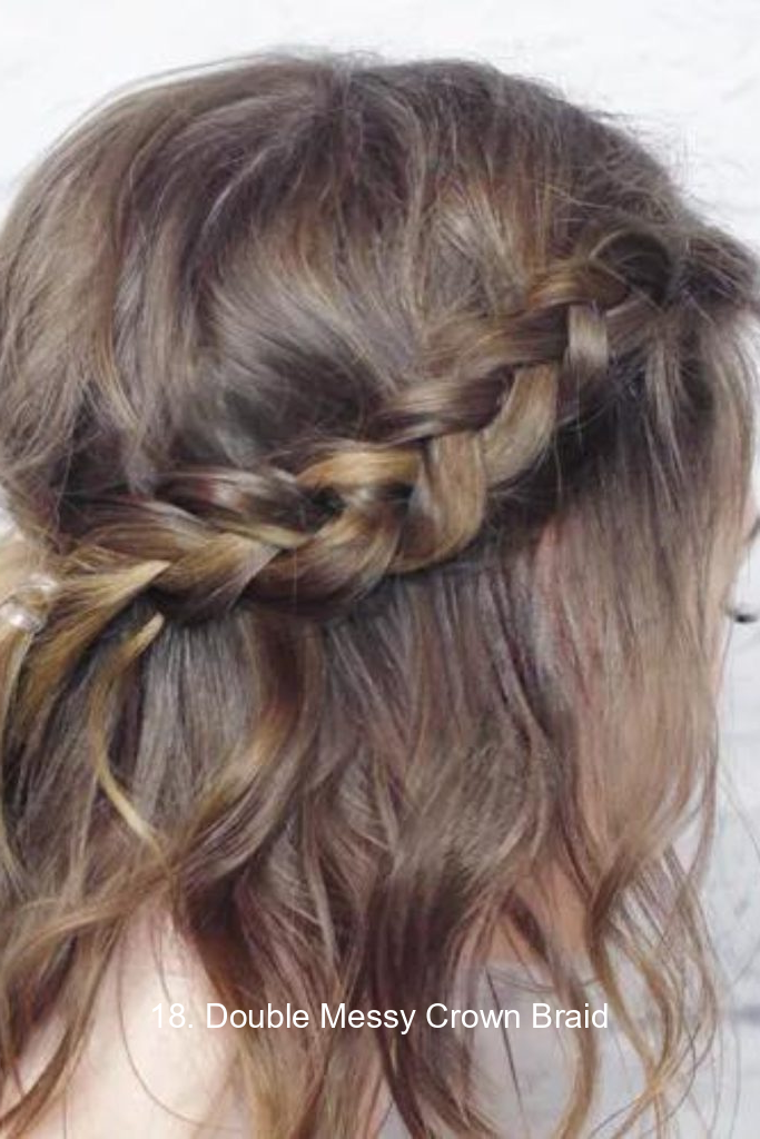 18. Double Messy Crown Braid