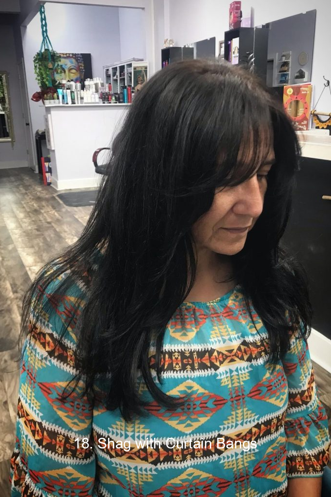 18. Shag with Curtain Bangs