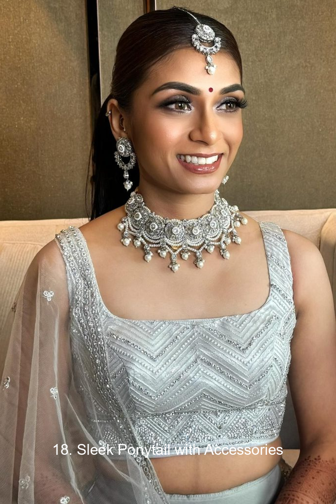 18. Sleek Ponytail with Accessories