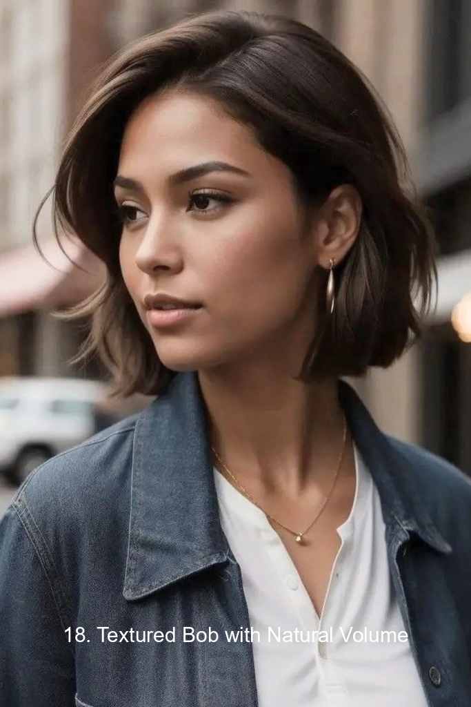 18. Textured Bob with Natural Volume